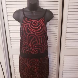 Black & Red Glitter Dress